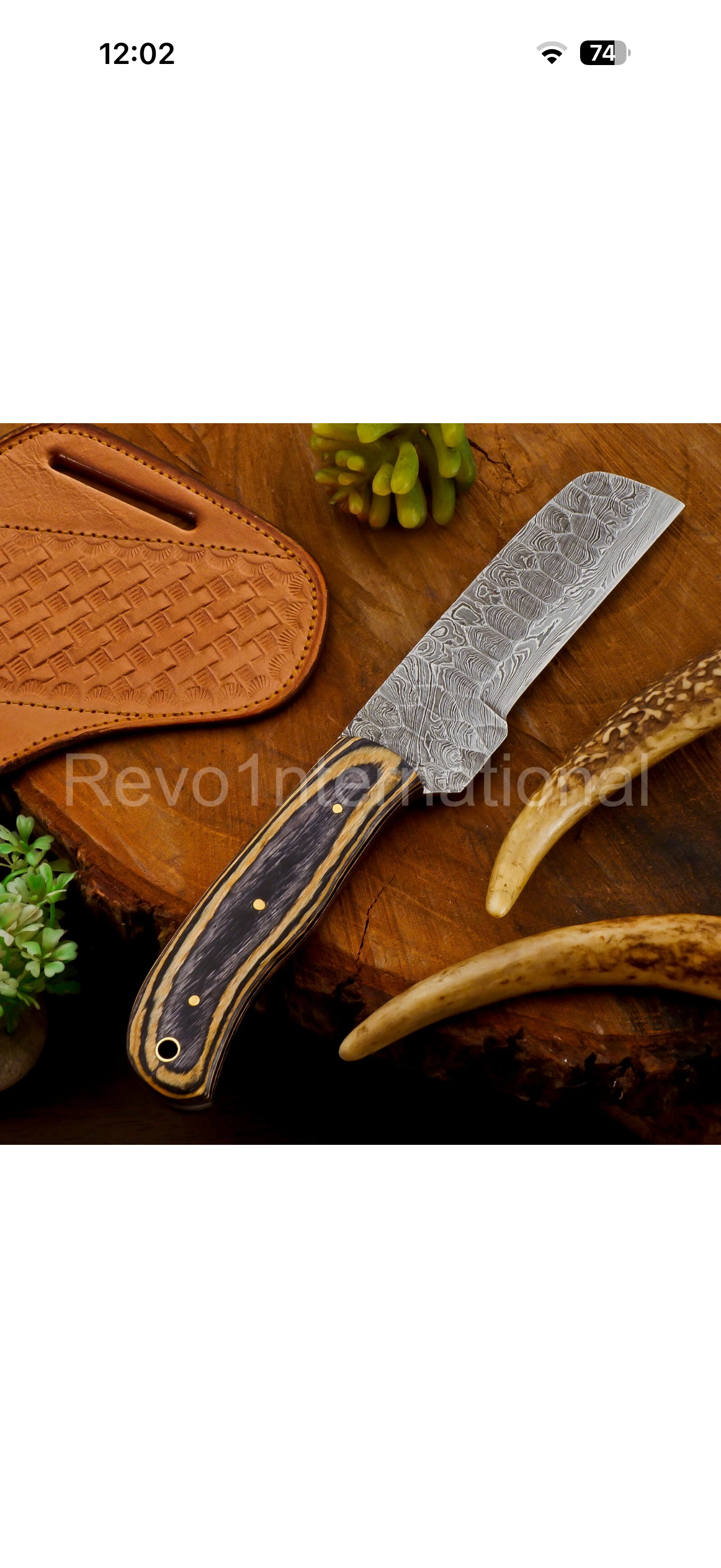 Dual-Tone Pakkawood Bone Bull Cutter with Stacked Handle Design