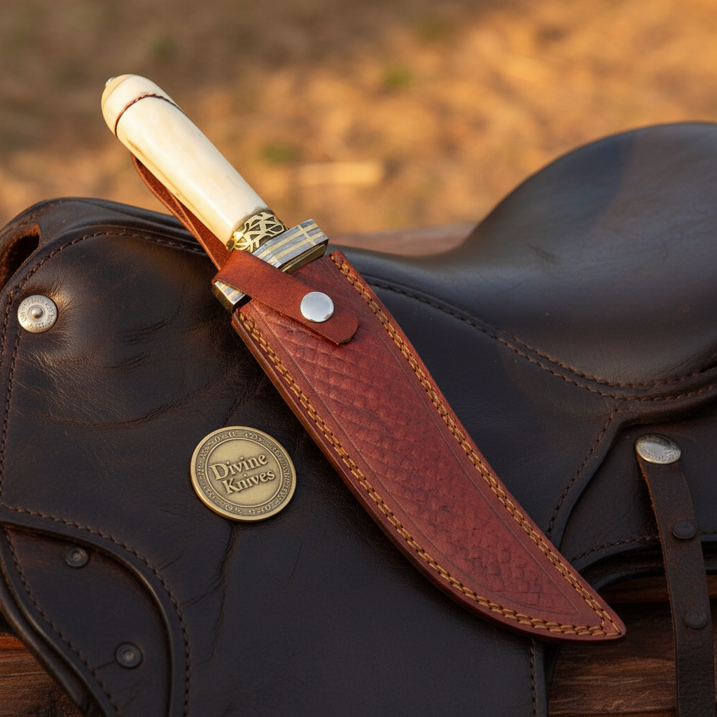 Copper Vein Boning Knife with Camel Bone Handle and Upswept Hand Forged Blade