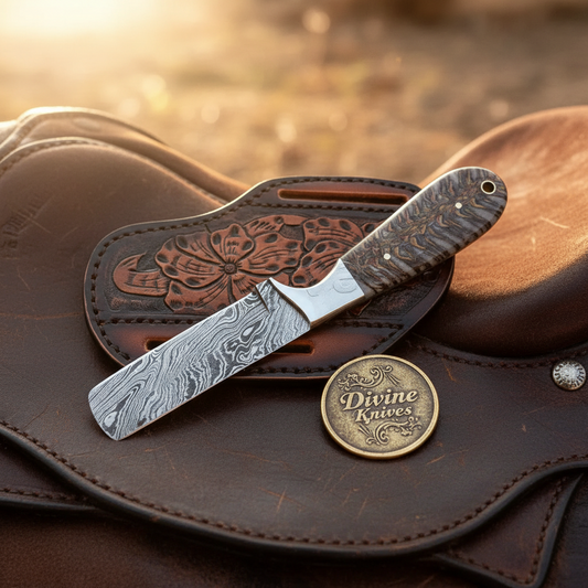 Pine Cone Resin Bull Cutter Knife for Working Cowboys and Collectors