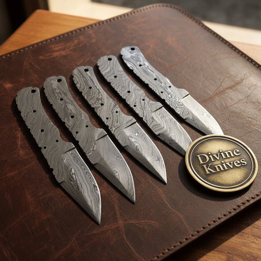 Skinner Blade Blank Bundle with Five Hand Forged Full Tang Hunting Profiles