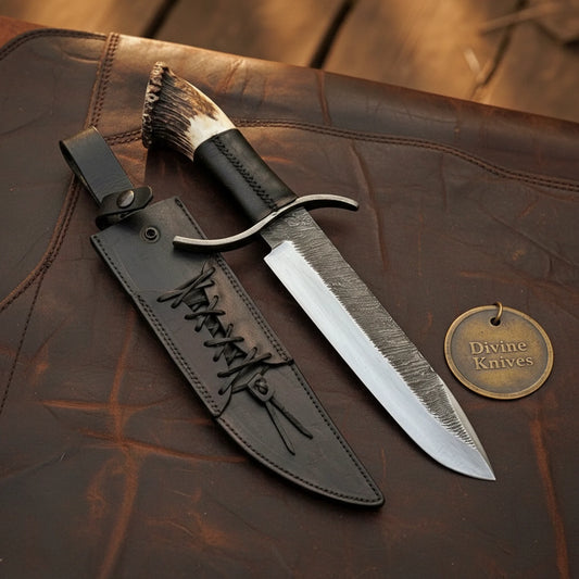 Sub-Hilt Stag Crown Wraith Bowie with Ranch Steel