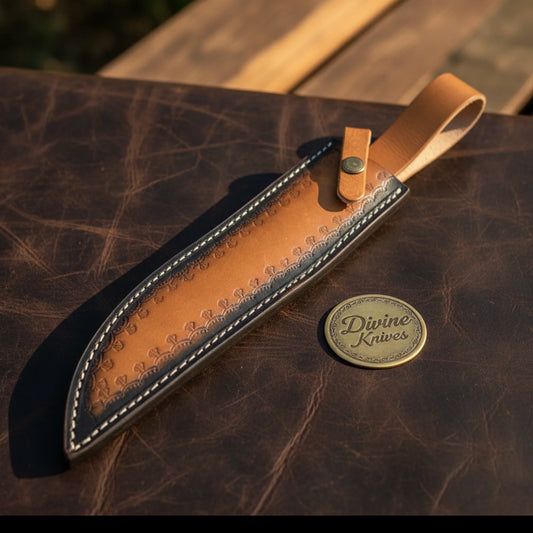 Native American Style Clip Point Bowie with Beadwork Handle
