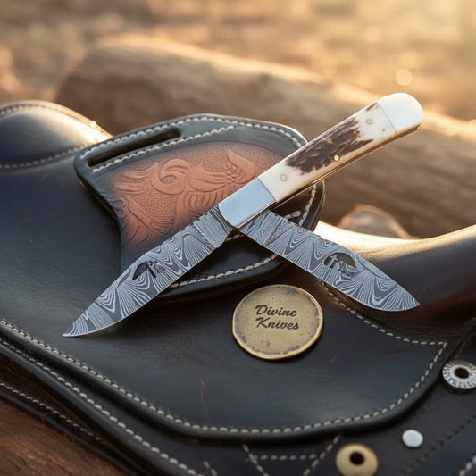 Twist Pattern Trapper Folding Knife for Traditional Pocket Knife Fans