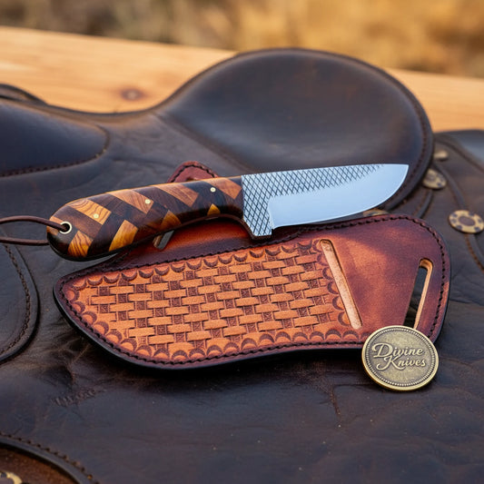 Chevron Wood Handle Rasp Skinner with Zigzag Wood Handle