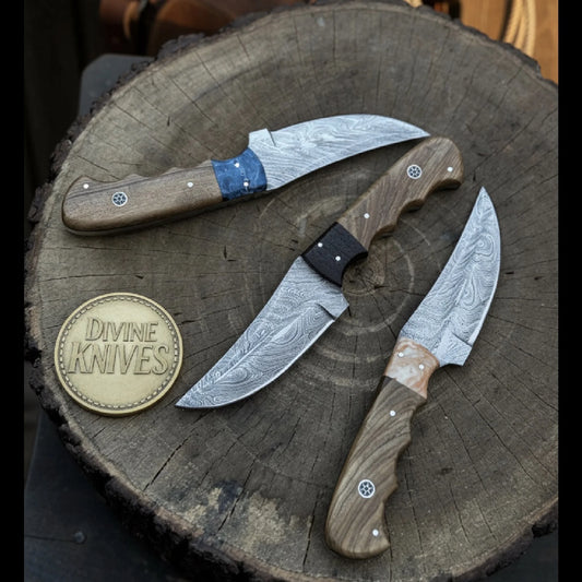 Handmade Rosewood Handle Damascus Chef Knife Set