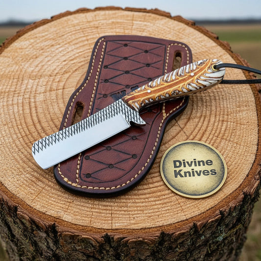 Ivory Pinecone Rasp Bullcutter with Carved Handle